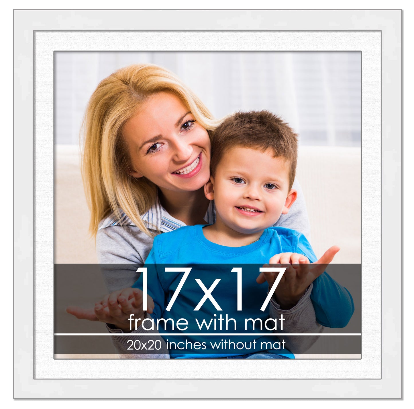 White Frame with White Mat