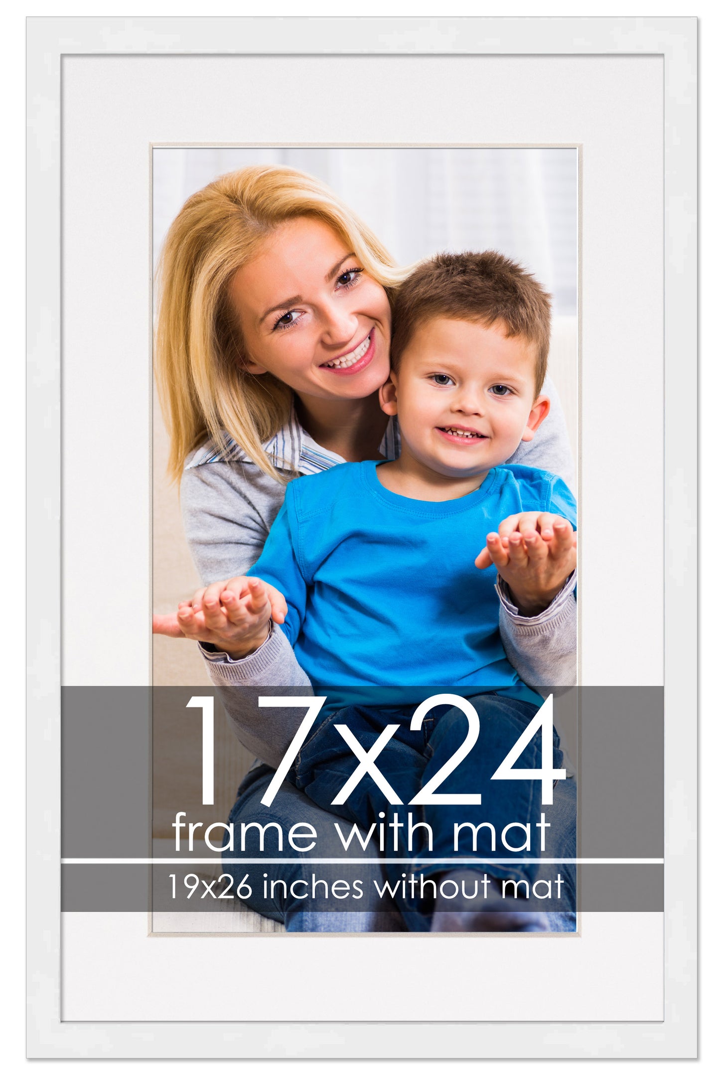 White Frame with White Mat