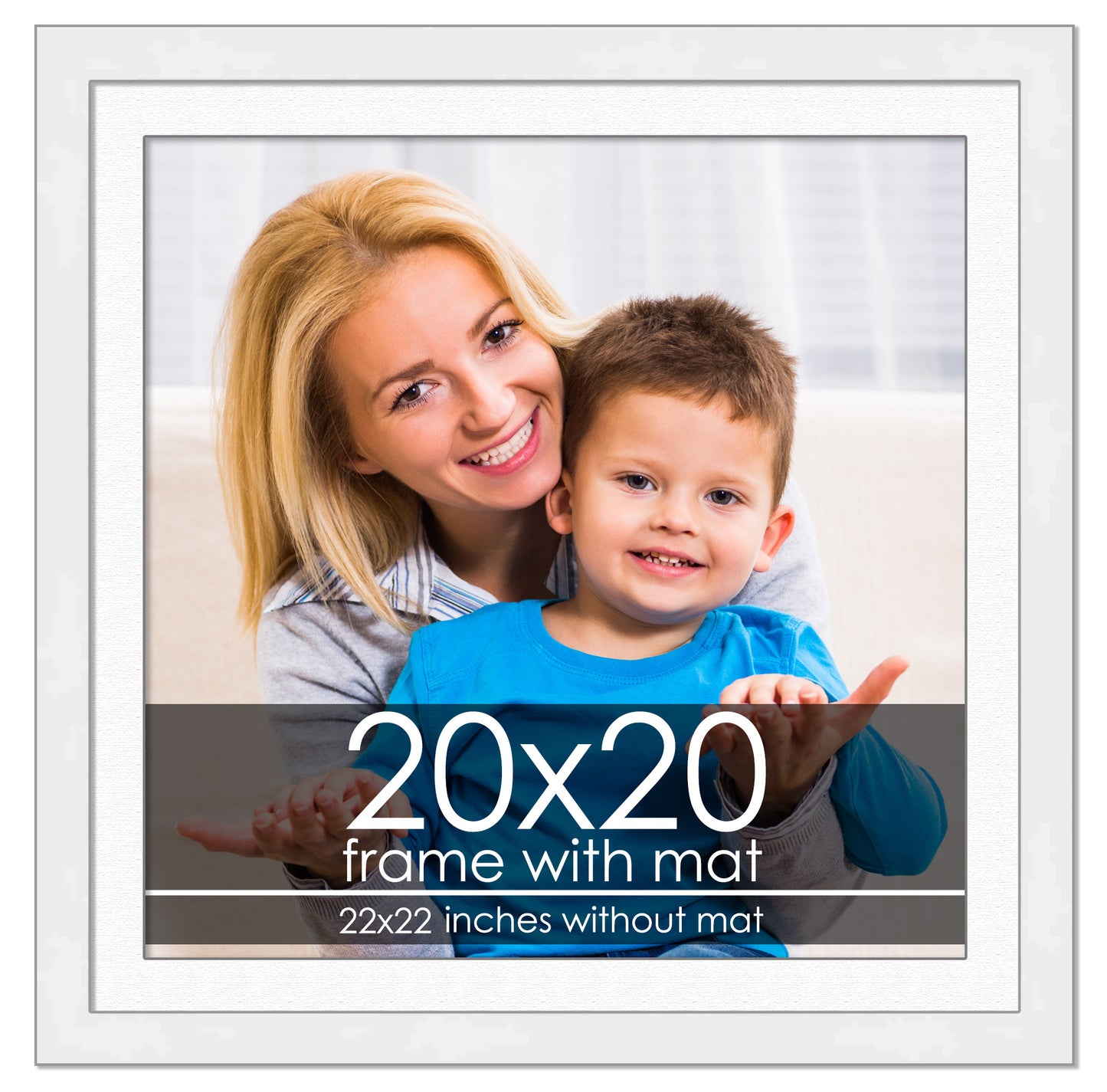 White Frame with White Mat