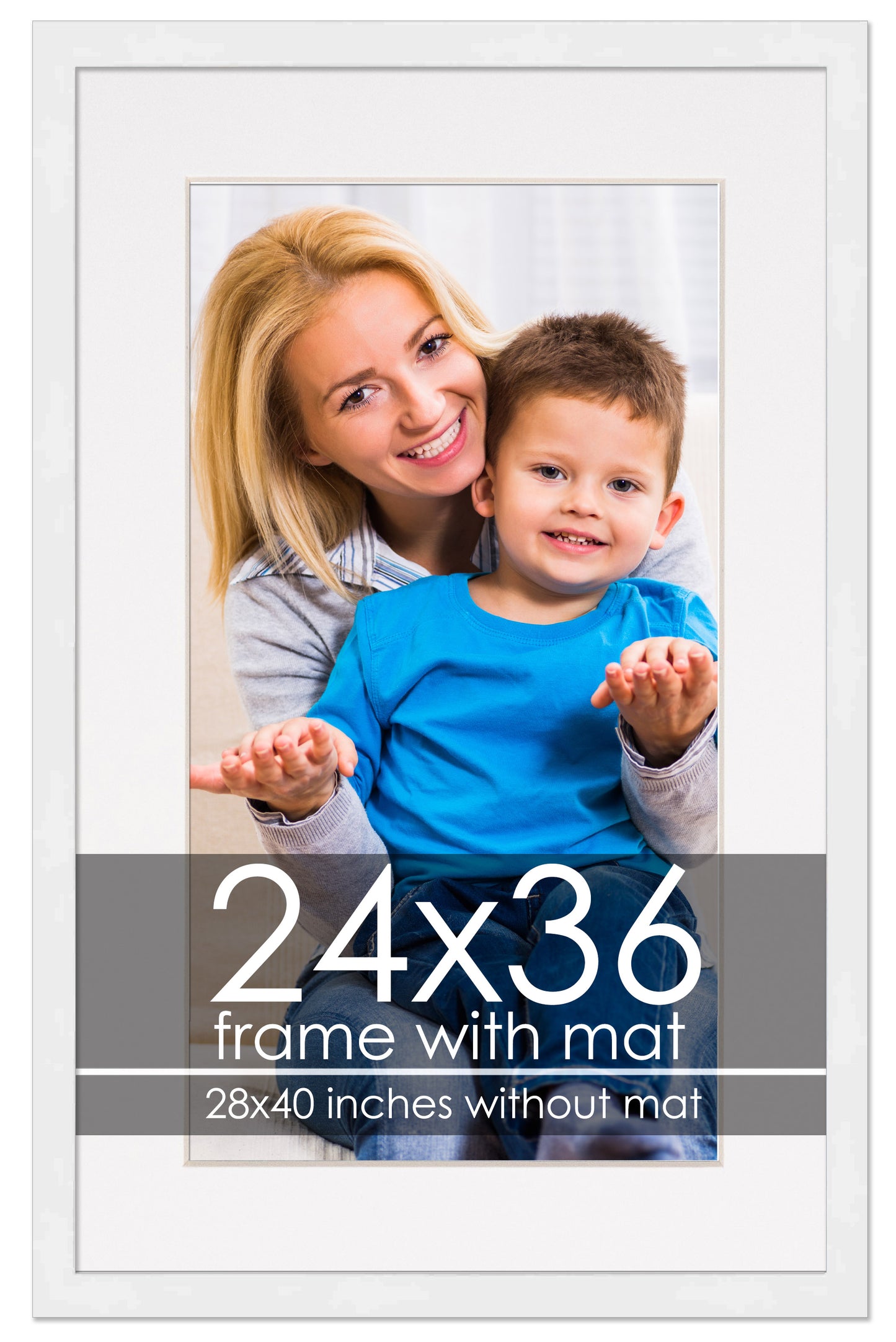 White Frame with White Mat