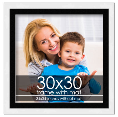 White Frame with Black Mat