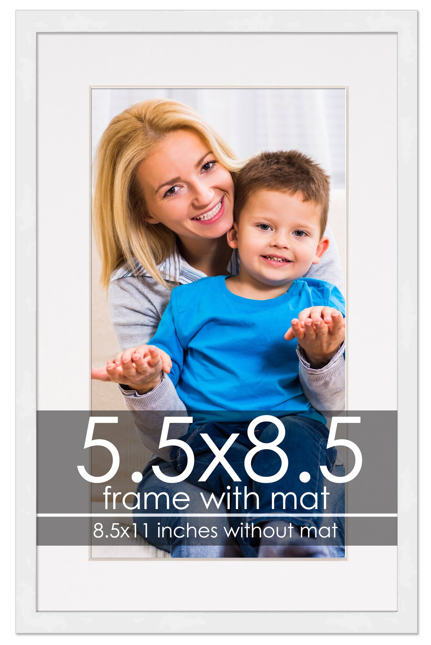 White Frame with White Mat