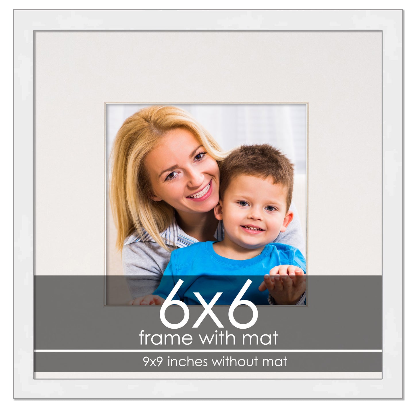 White Frame with White Mat