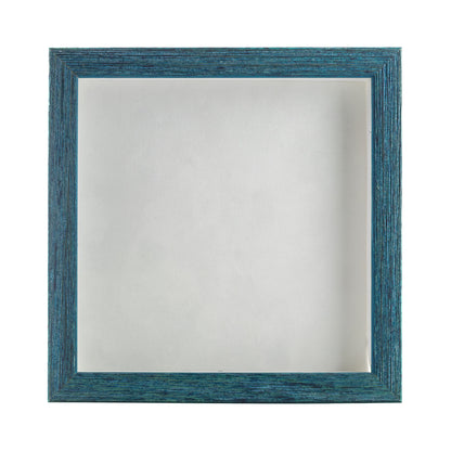 Distressed Blue Shadow Box Frame With White Acid-Free Suede Backing