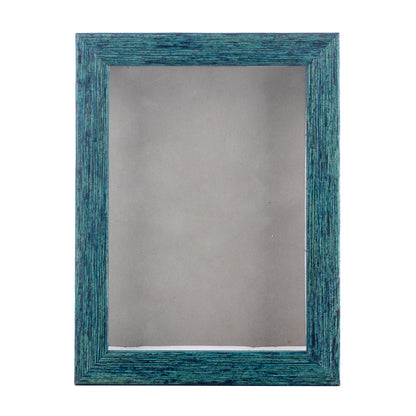 Distressed Blue Shadow Box Frame With Light Grey Acid-Free Suede Backing