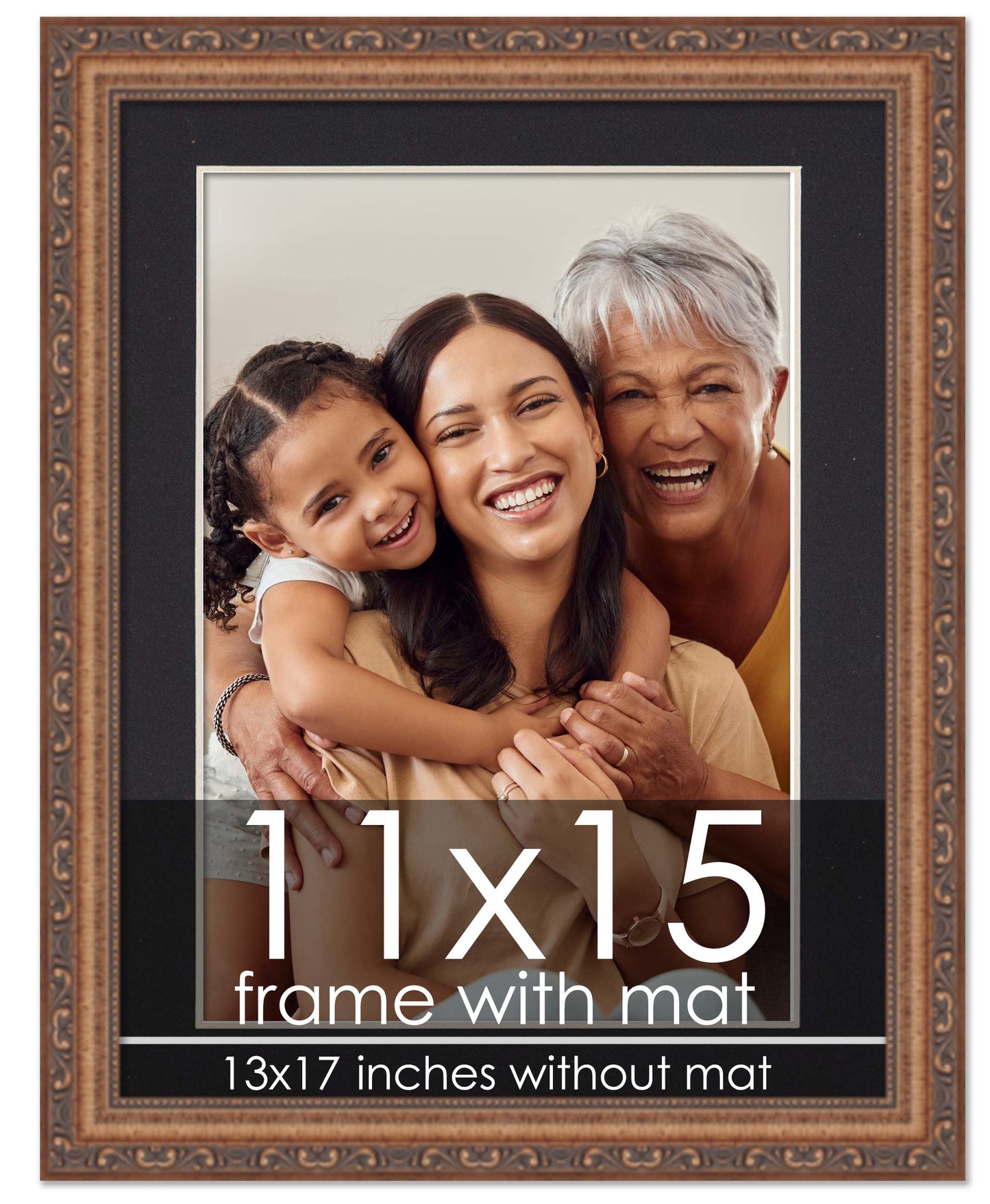 Antique Gold Frame with Black Mat