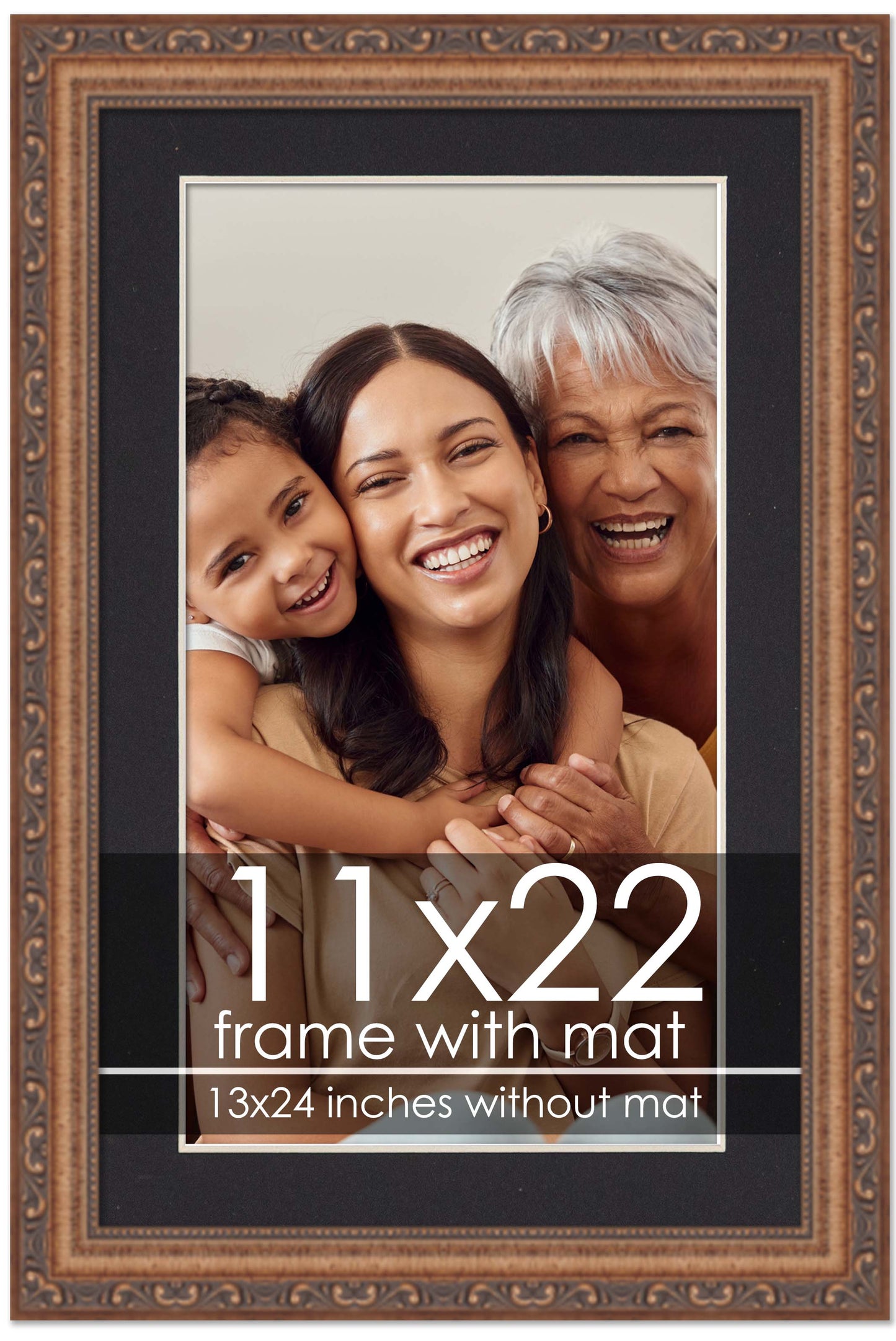 Antique Gold Frame with Black Mat
