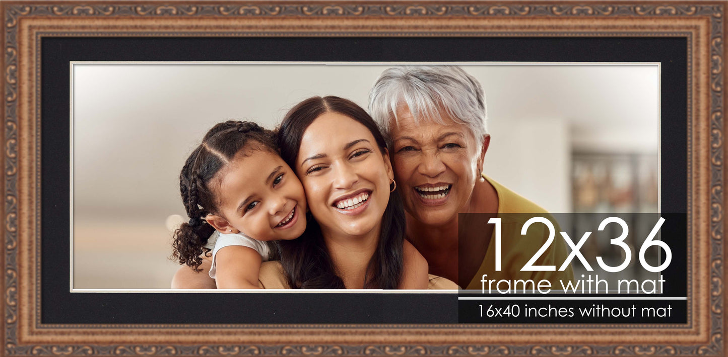 Antique Gold Frame with Black Mat