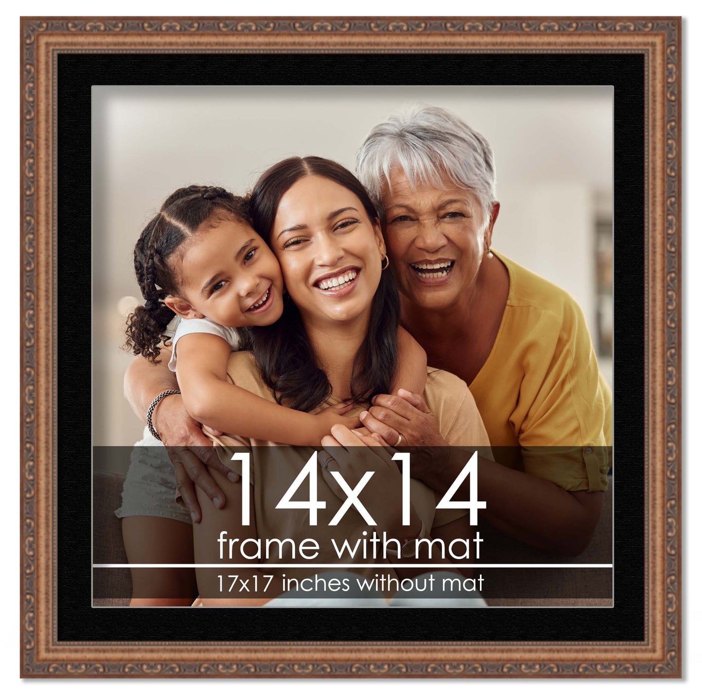 Antique Gold Frame with Black Mat