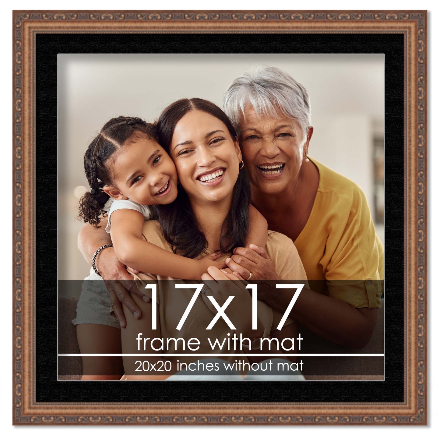 Antique Gold Frame with Black Mat