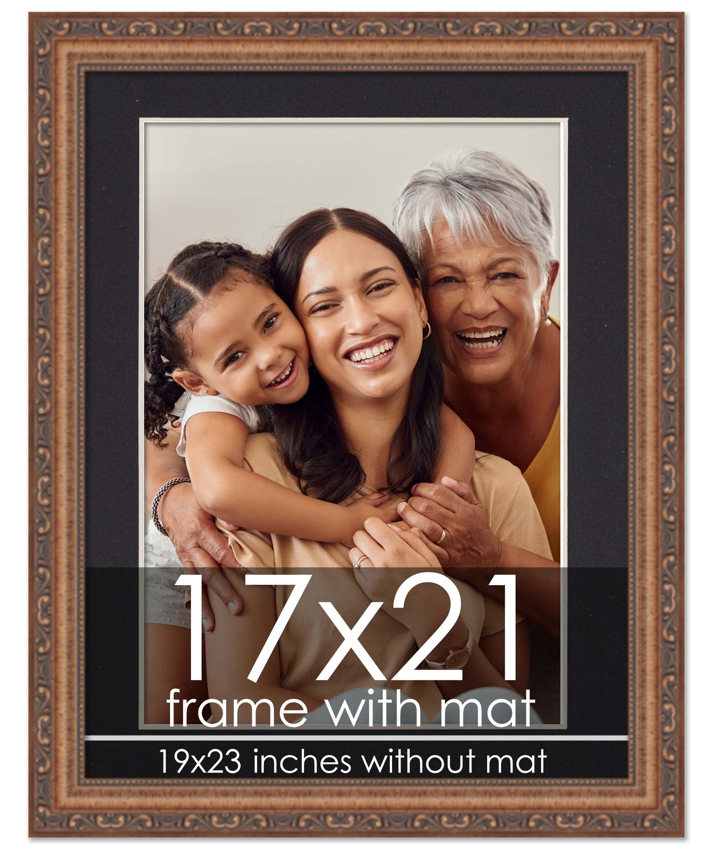 Antique Gold Frame with Black Mat