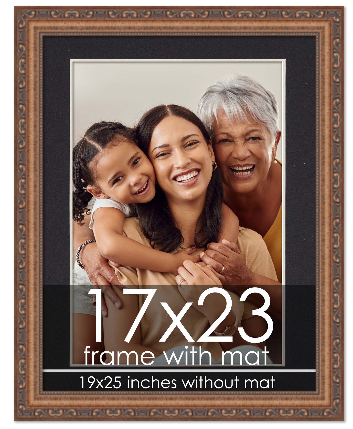 Antique Gold Frame with Black Mat