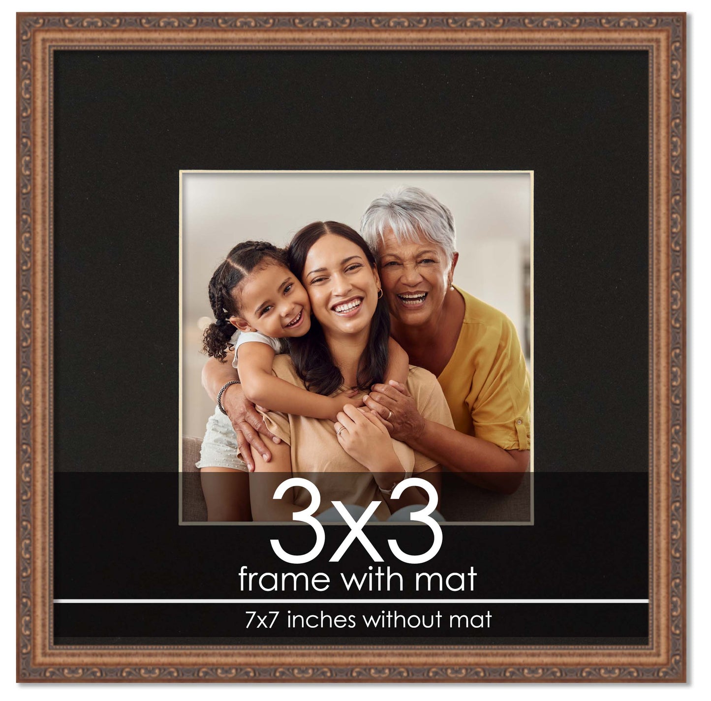 Antique Gold Frame with Black Mat