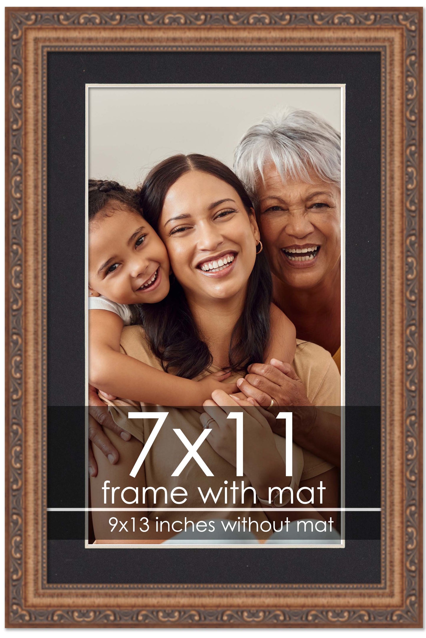 Antique Gold Frame with Black Mat