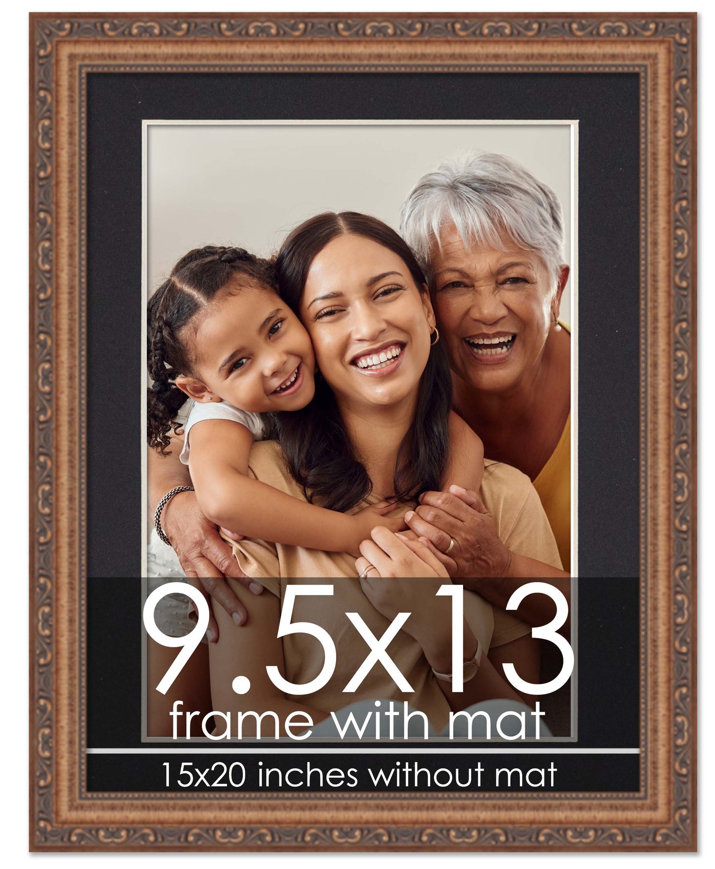 Antique Gold Frame with Black Mat