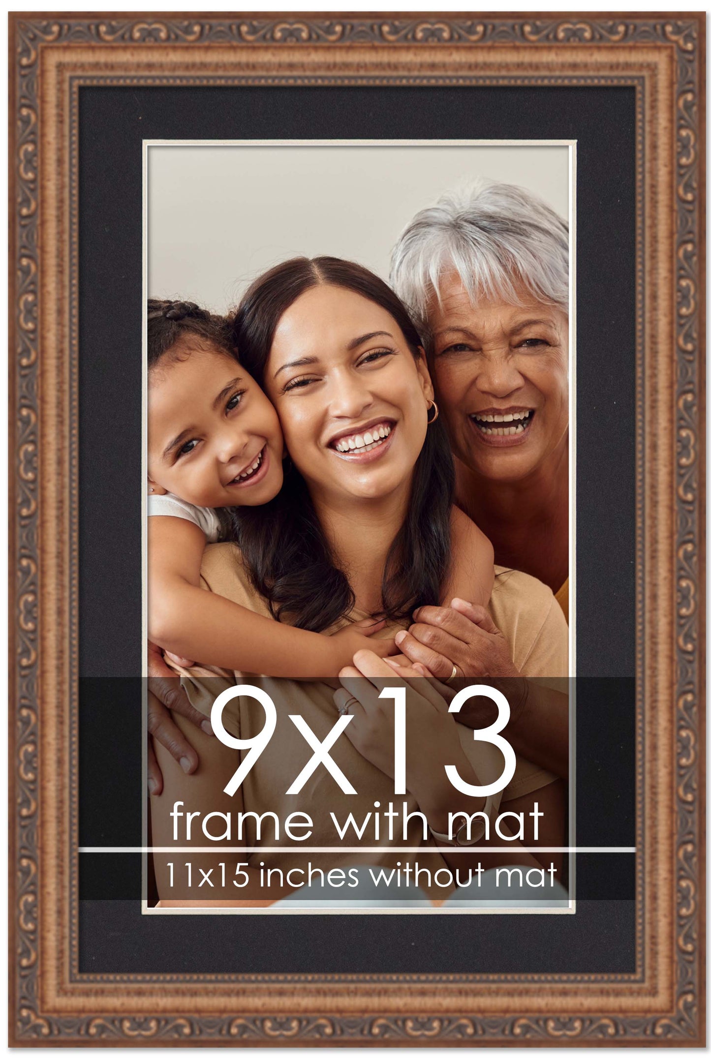 Antique Gold Frame with Black Mat