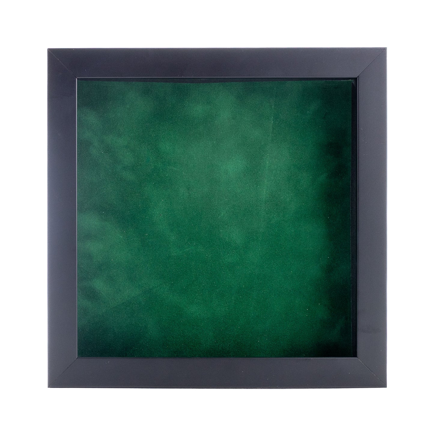 Black Shadow Box Frame With Forest Green Acid-Free Suede Backing