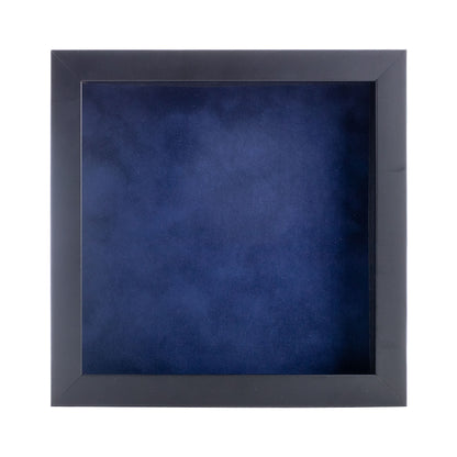 Black Shadow Box Frame With Navy Blue Acid-Free Suede Backing