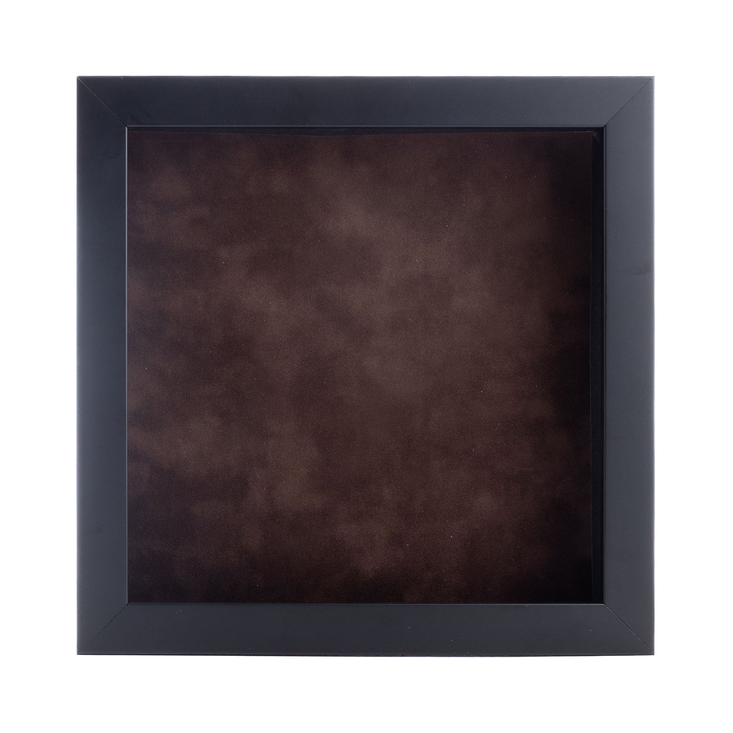 Black Shadow Box Frame With Brown Acid-Free Suede Backing