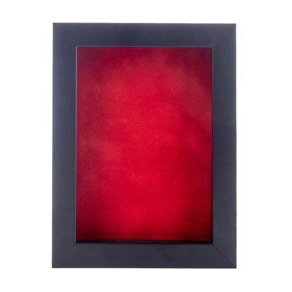 Black Shadow Box Frame With Red Acid-Free Suede Backing
