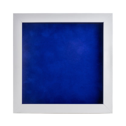 White Shadow Box Frame With Royal Blue Acid-Free Suede Backing