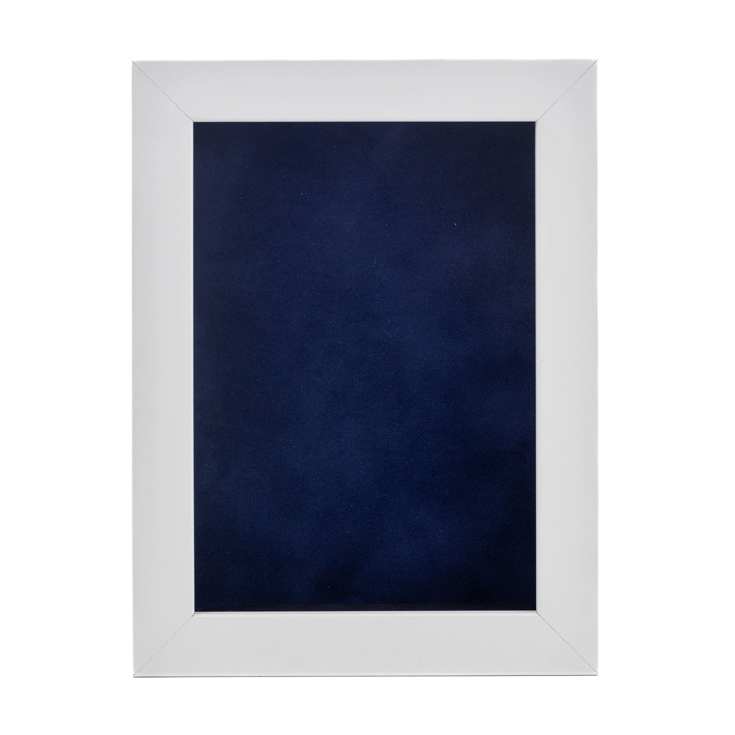 White Shadow Box Frame With Navy Blue Acid-Free Suede Backing