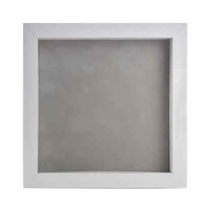 White Shadow Box Frame With Light Grey Acid-Free Suede Backing