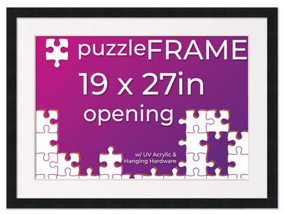 Black Frame With White Mat for Jigsaw Puzzles