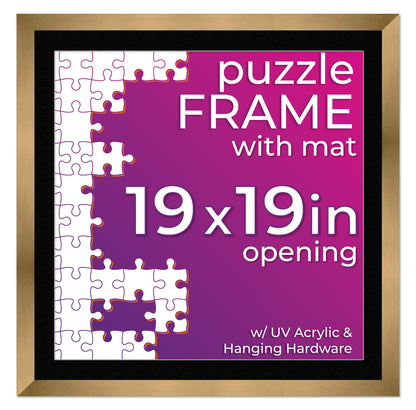 Bronze Frame With Black Mat for Jigsaw Puzzles