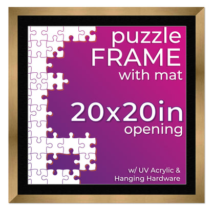 Bronze Frame With Black Mat for Jigsaw Puzzles