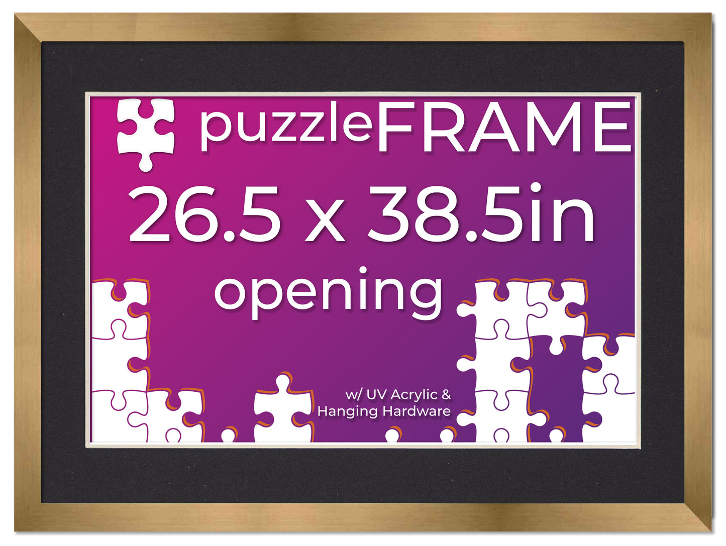 Bronze Frame With Black Mat for Jigsaw Puzzles