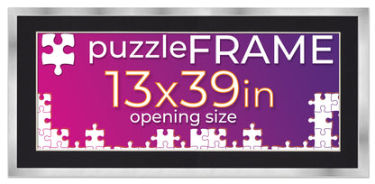 Silver Frame With Black Mat for Jigsaw Puzzles