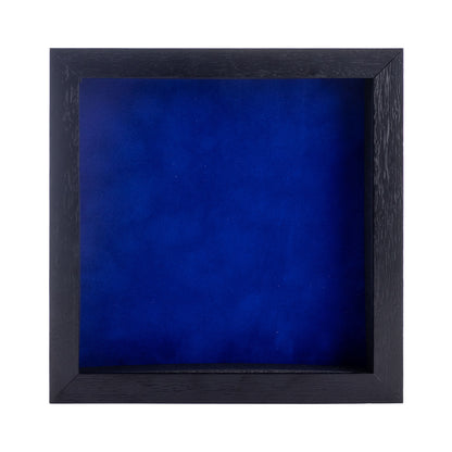 Textured Black Shadow Box Frame With Royal Blue Acid-Free Suede Backing