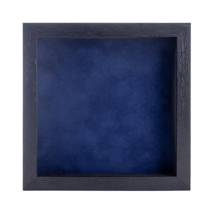 Textured Black Shadow Box Frame With Navy Blue Acid-Free Suede Backing