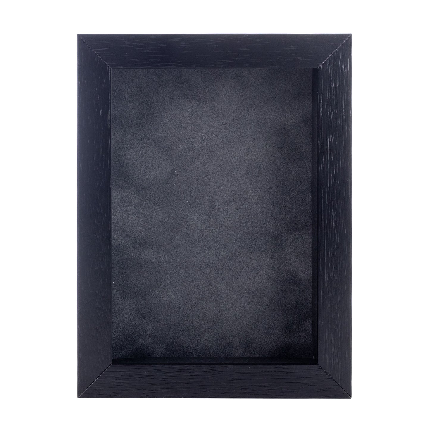 Textured Black Shadow Box Frame With Dark Grey Acid-Free Suede Backing