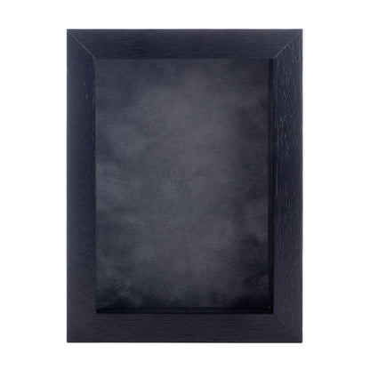 Textured Black Shadow Box Frame With Dark Grey Acid-Free Suede Backing