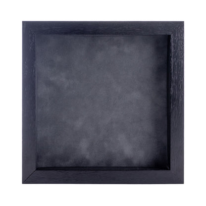 Textured Black Shadow Box Frame With Dark Grey Acid-Free Suede Backing