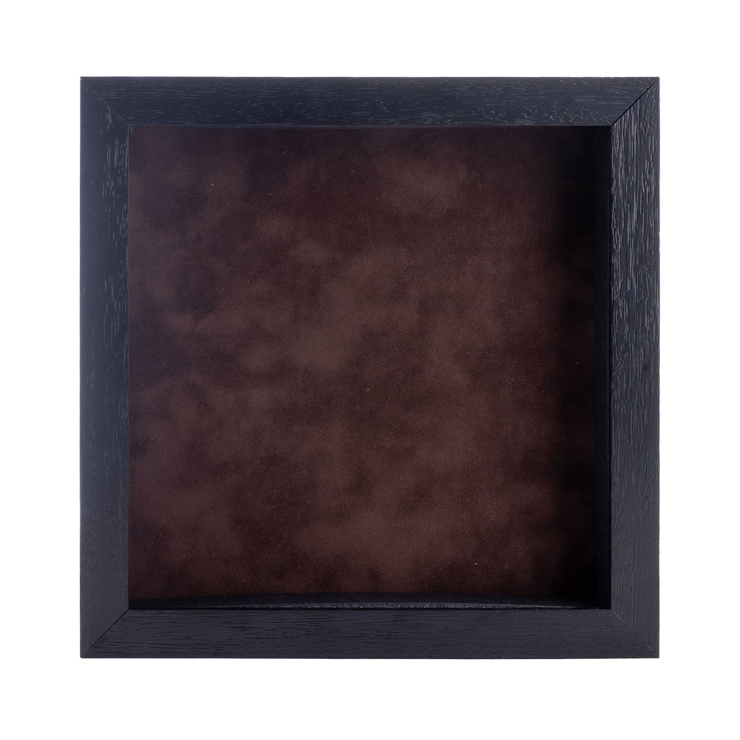 Textured Black Shadow Box Frame With Brown Acid-Free Suede Backing
