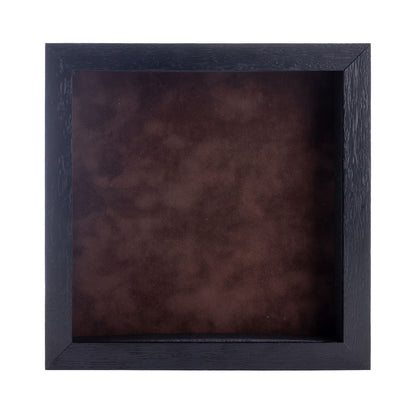 Textured Black Shadow Box Frame With Brown Acid-Free Suede Backing
