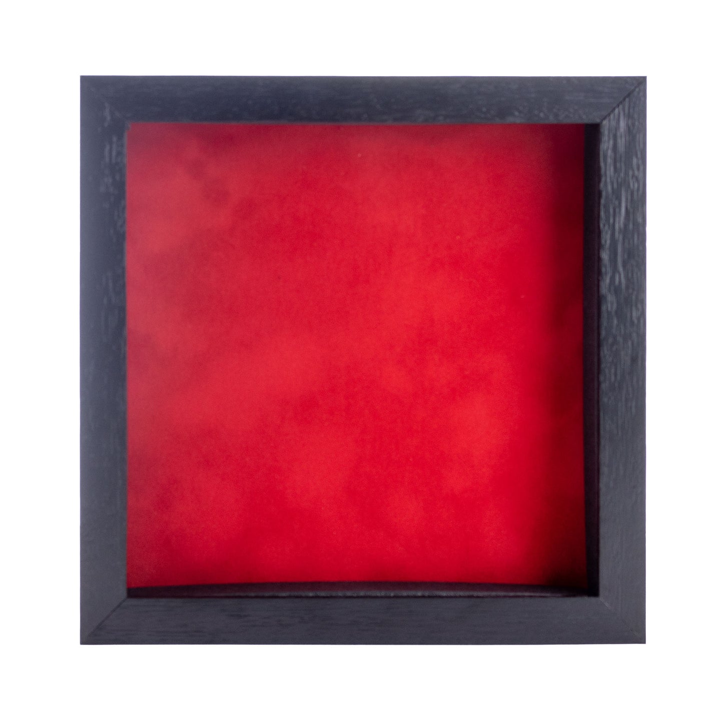 Textured Black Shadow Box Frame With Red Acid-Free Suede Backing